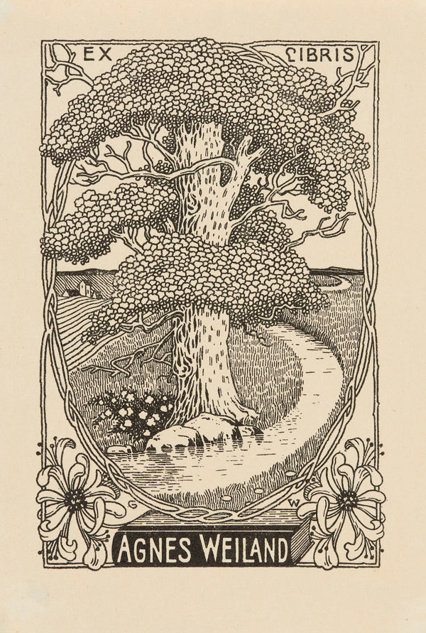 Bookplate of Agnes Weiland 1910
