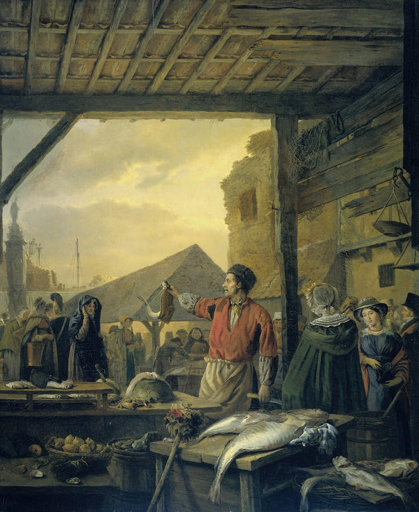 The Fish Market in Antwerp Ignatius Josephus Van Regemorter 1827