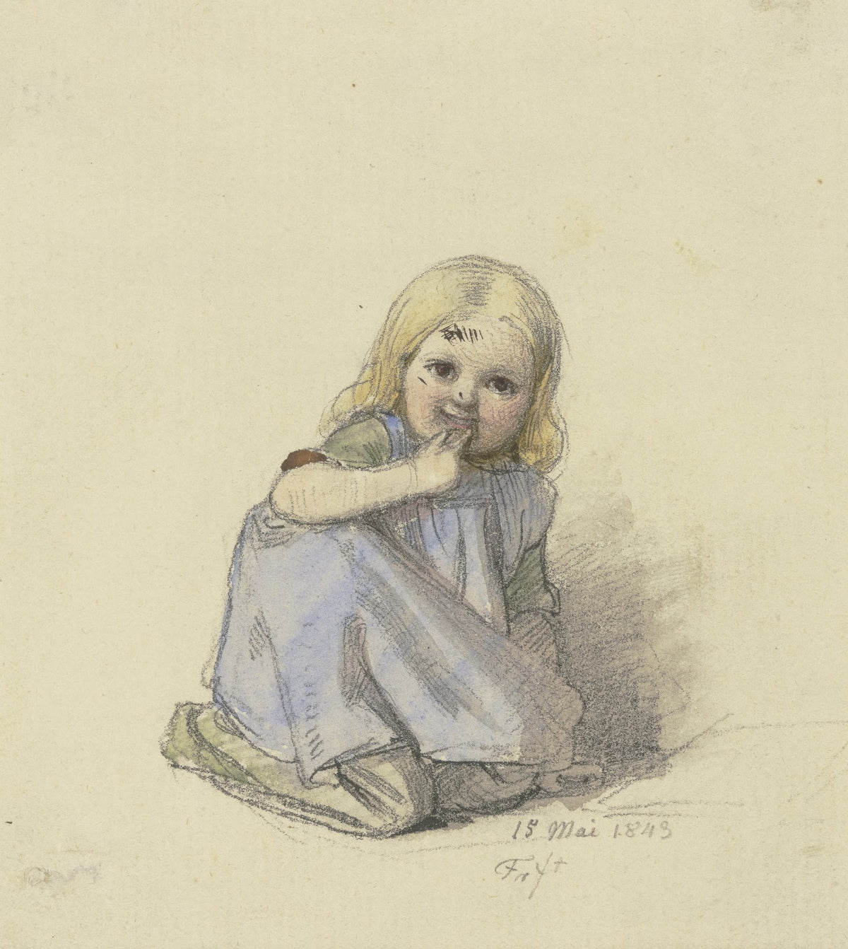 Kauerndes Mädchen en face 1843