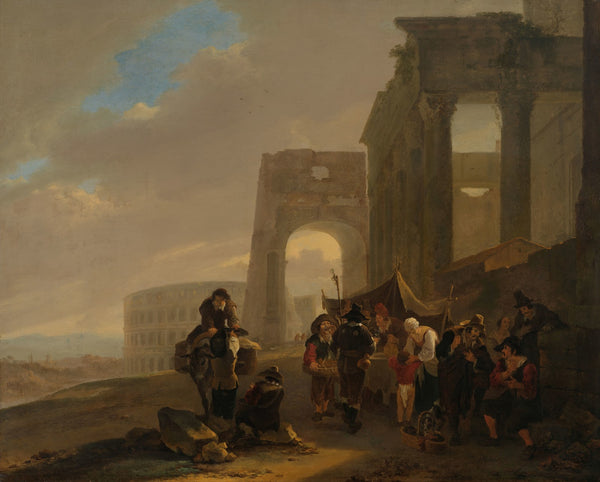 Street Scene with Roman Ruins c 1642   c 1644