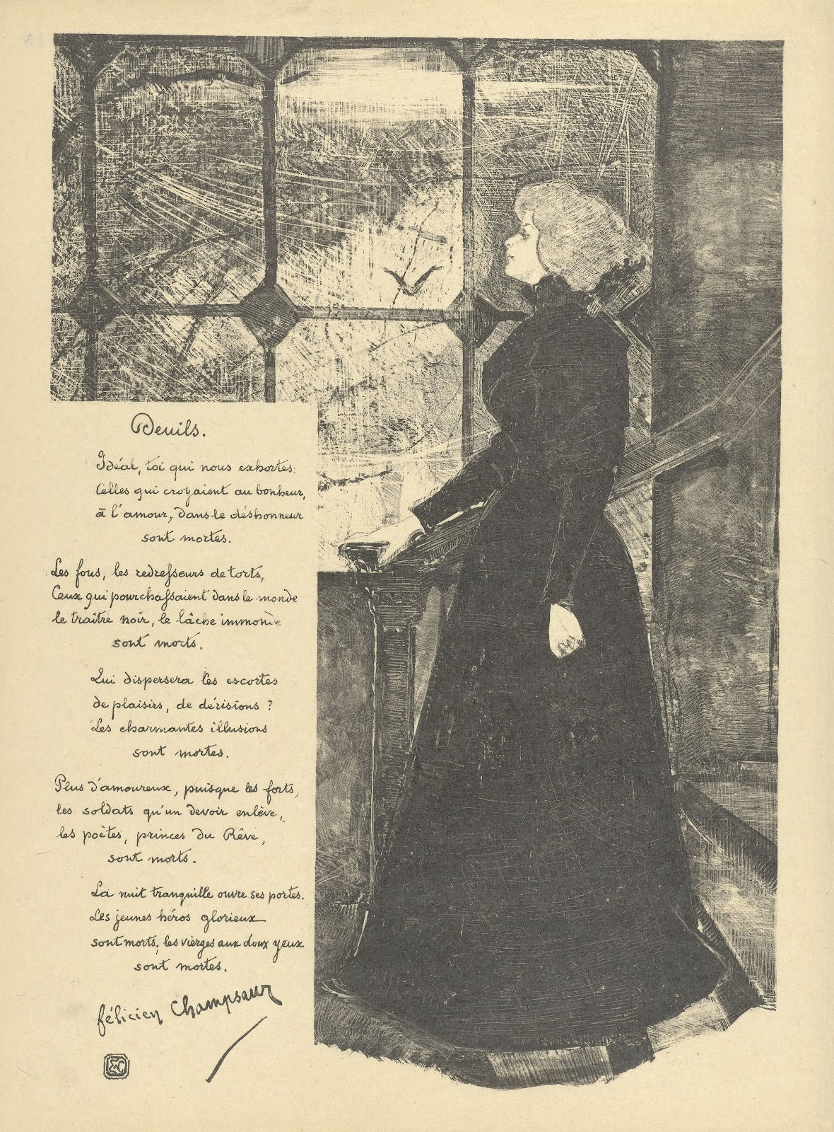 Illustration pour Deuils de Félicien Champsaur 1893 1895