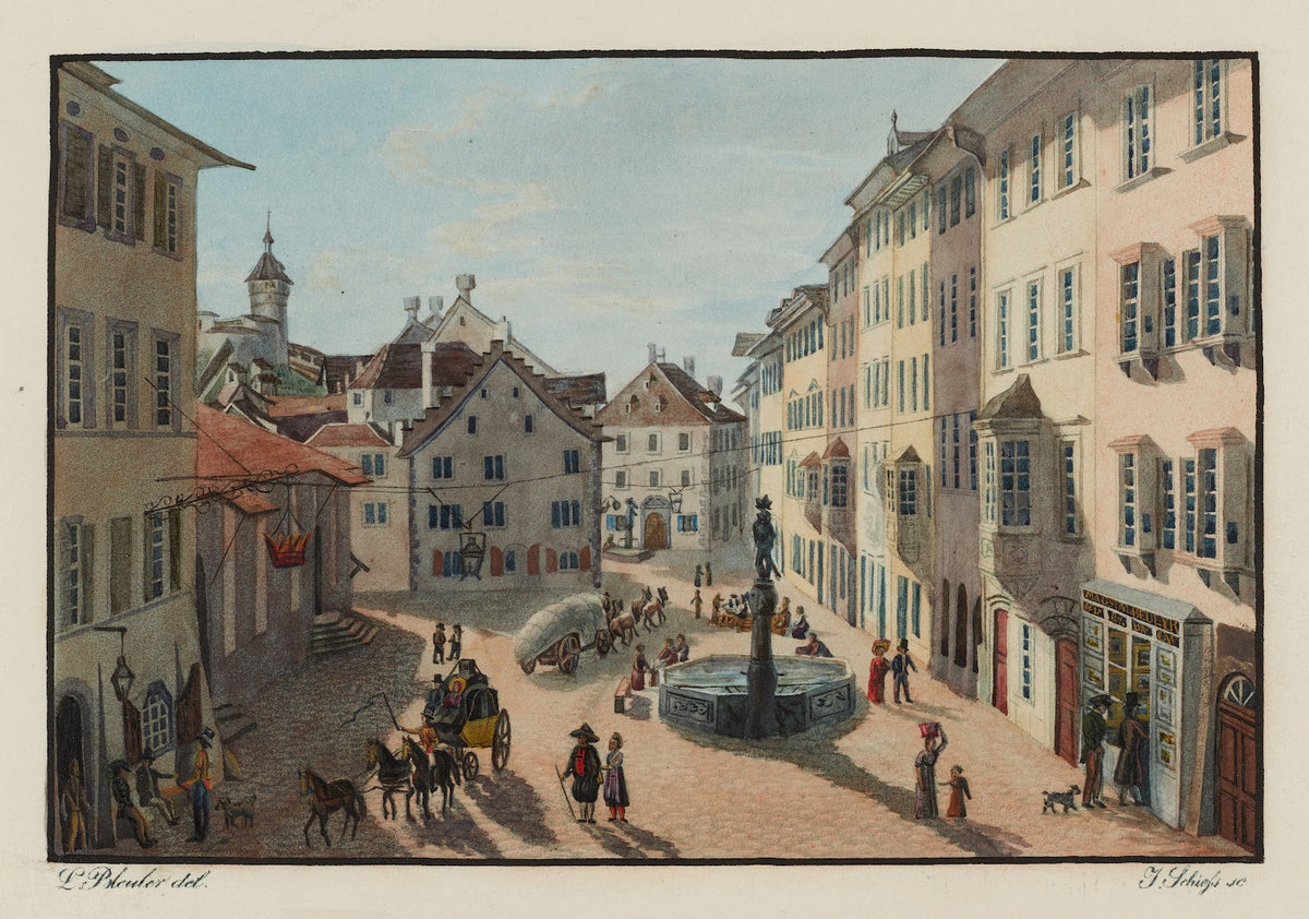 Vue de linterieur de la Ville de Schaffhouse prise près de la Couronne