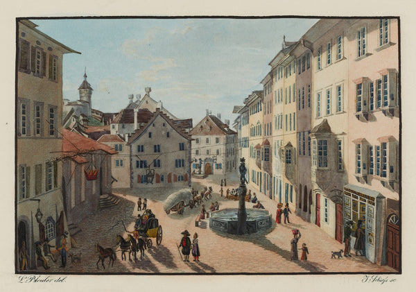 Vue de linterieur de la Ville de Schaffhouse prise près de la Couronne
