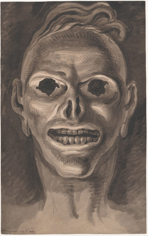 Head of a monster or devil with broken eyes