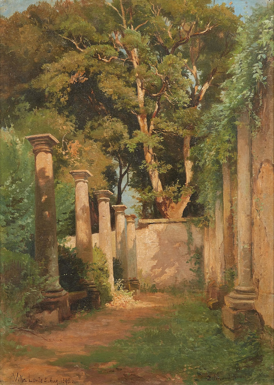 Säulen im Park der Villa Lante in Bagnaia 1898