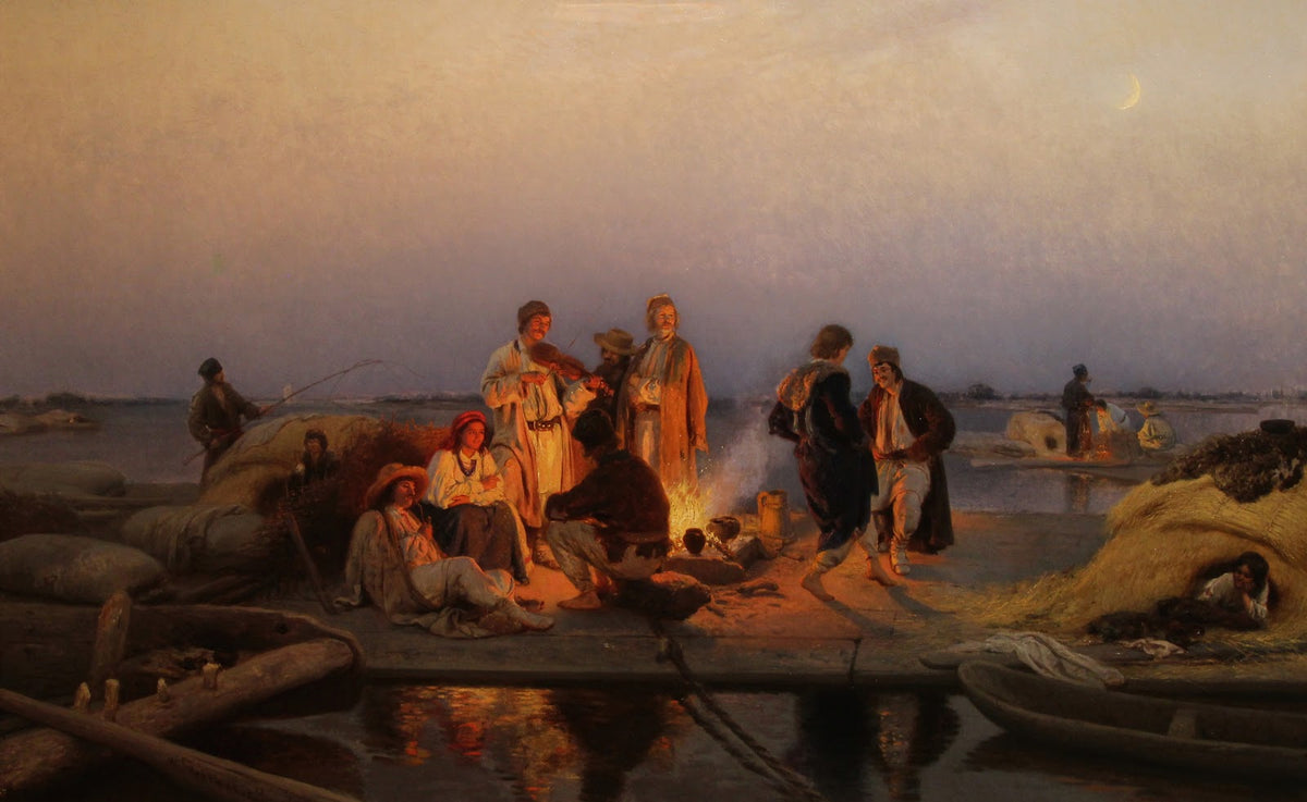 Rafters camp by the Vistula river circa 1881
