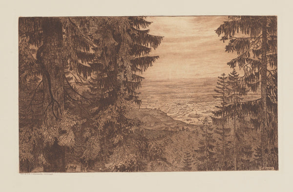 Landscape On the Bottom Left aGroup of Roe Deers 1900