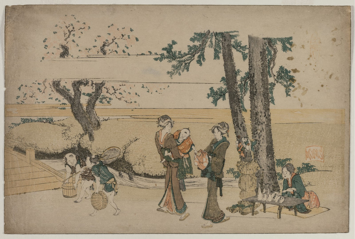 Woman Passing a Roadside Shop Near Oji early 1800s