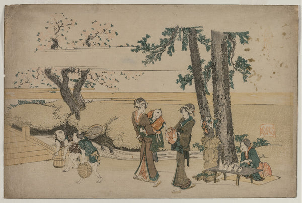 Woman Passing a Roadside Shop Near Oji early 1800s