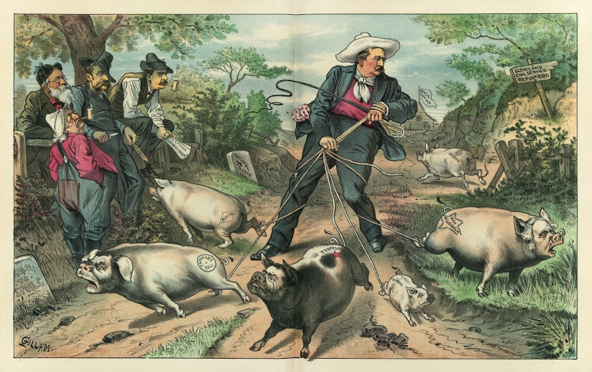 A hard job with the hogs 1885