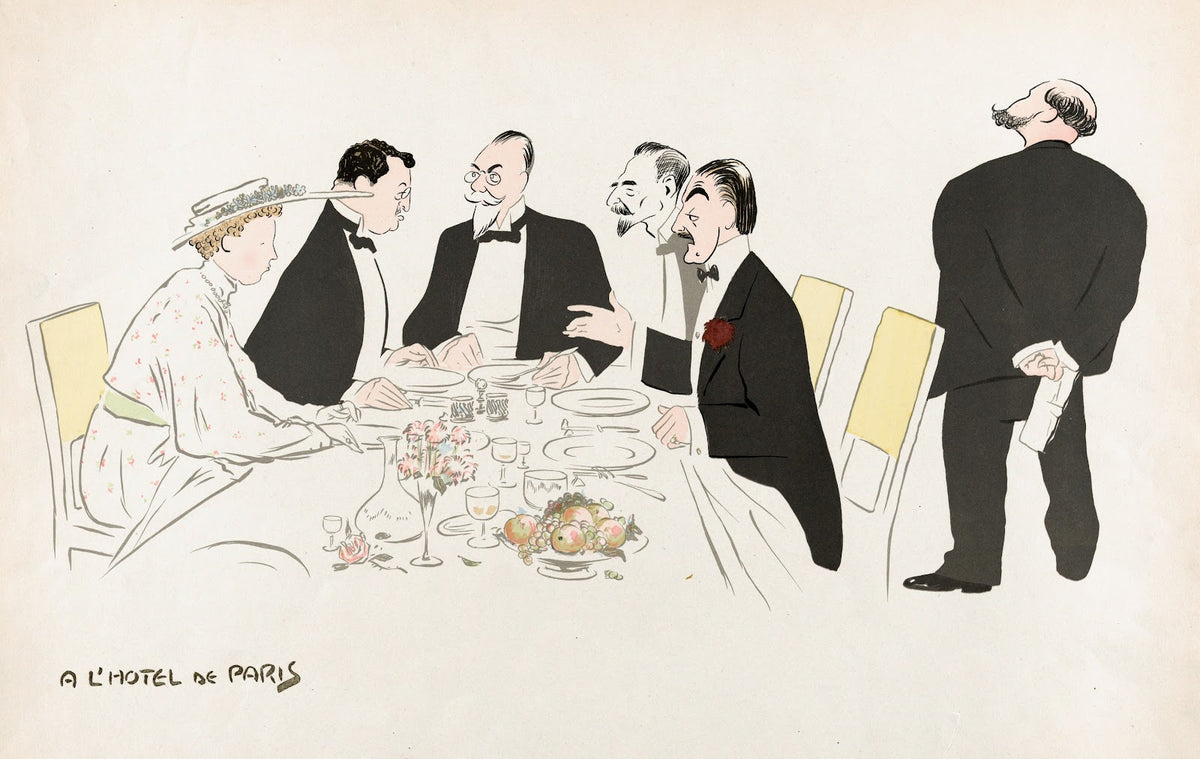 A LHotel de Paris gentleman with dark red carnation from Monte Carlo circa 1910