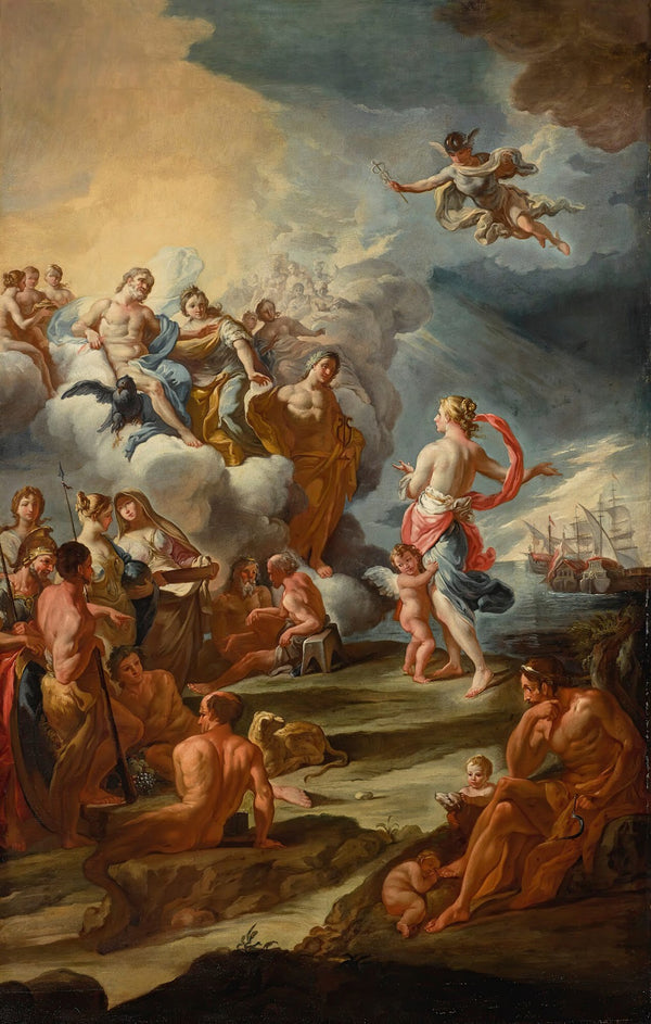 Venus Appealing To Jupiter Juno And Apollo On Behalf Ofthe Trojan Fleet