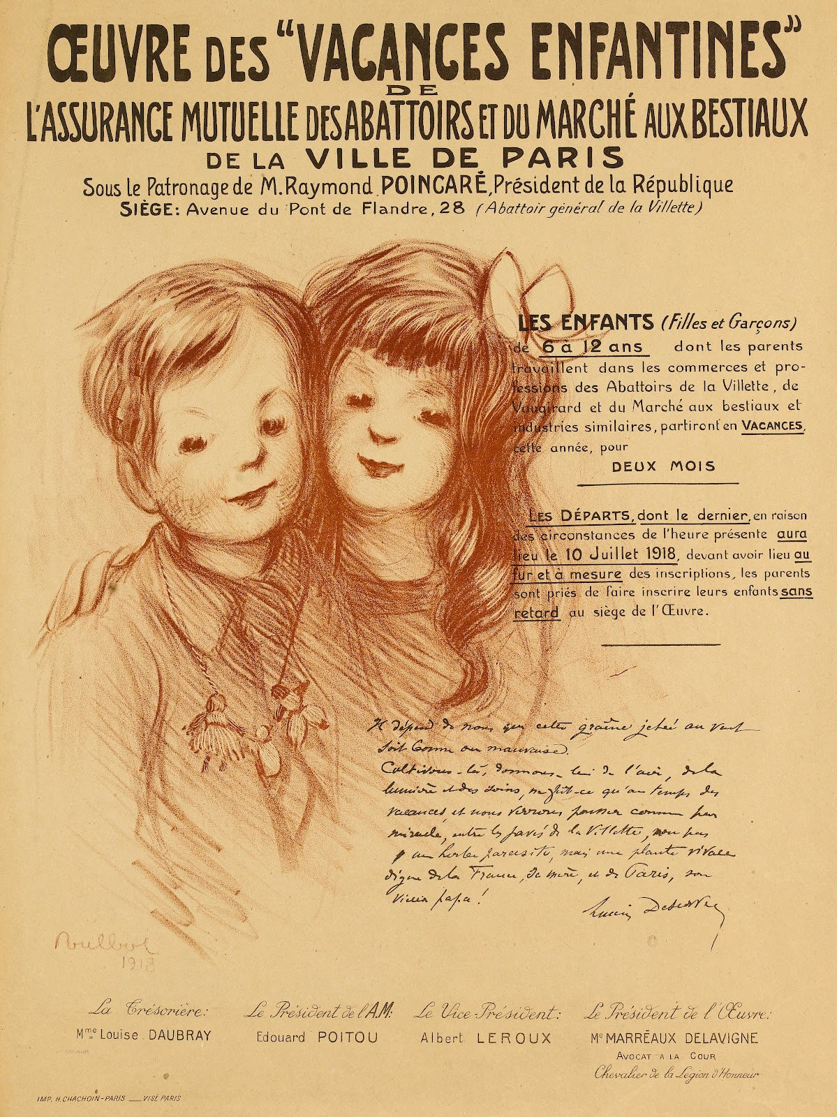 Oeuvre Des Vacances Enfantines De Lassurance Mutuelle Des Abattoirs Et Du Marche