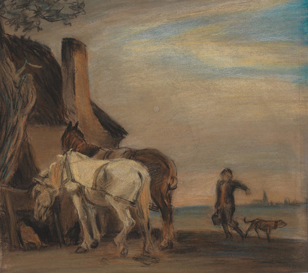 Karl der bringer vand til to heste kopi efter Paulus Potters maleri på Louvre 19