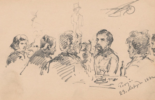 Spotkanie towarzyskie przy stole 1882