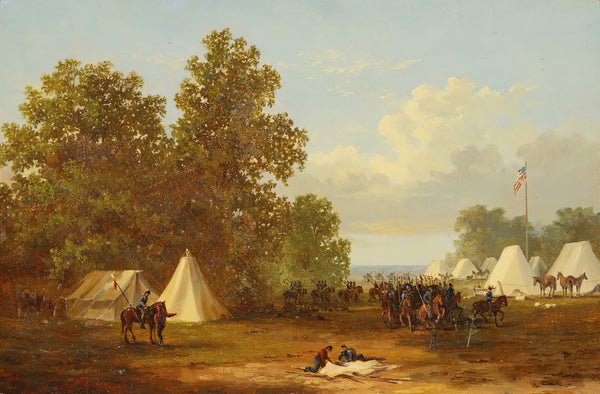Study For encampment OfColonelRushs Cavalry Lancers circa 1862