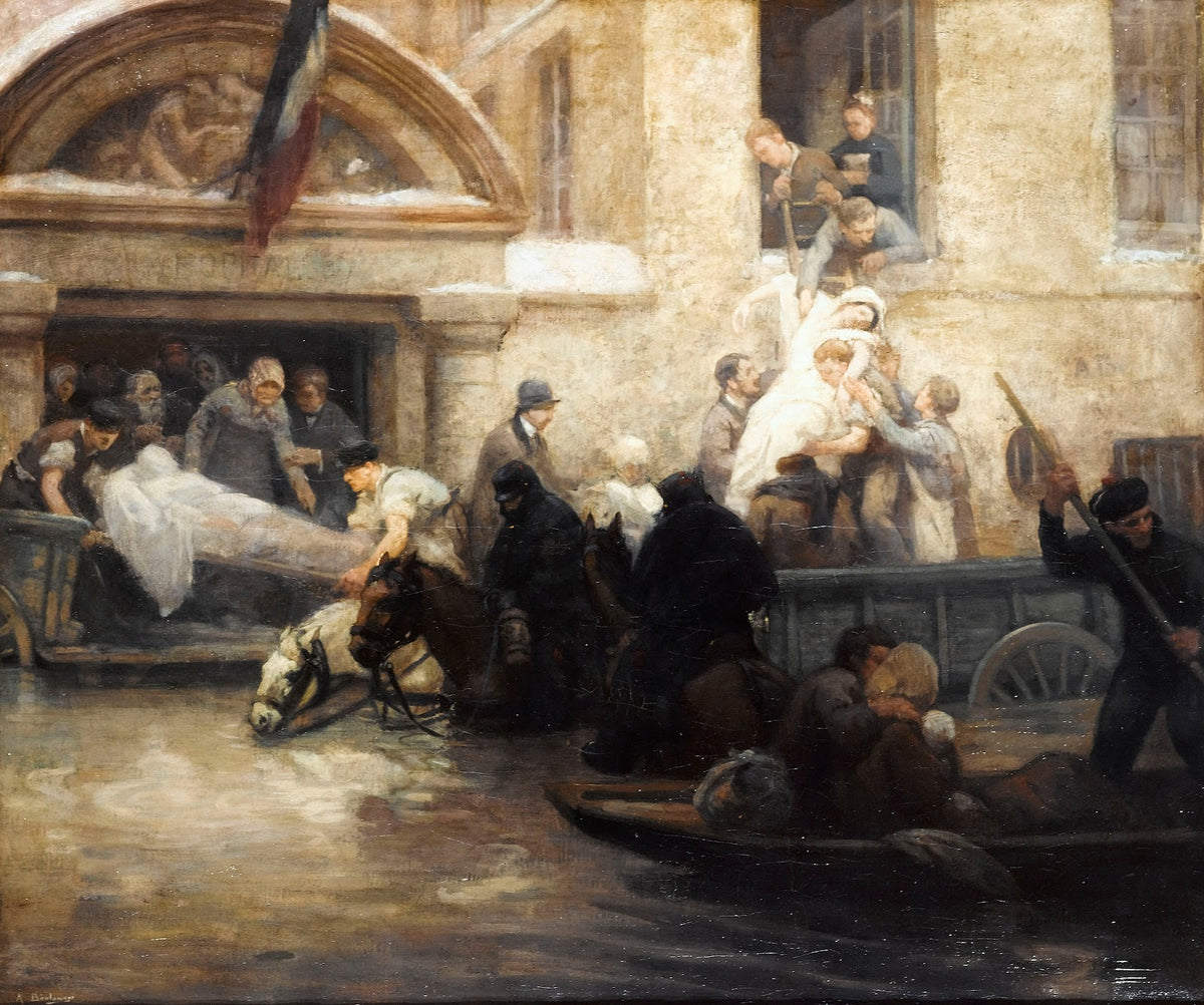 Sauvetage des malades de lhôpital de la charité durant linondation de 1910 1910