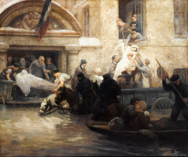 Sauvetage des malades de lhôpital de la charité durant linondation de 1910 1910