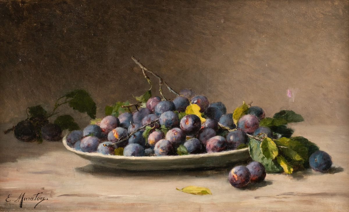 Still life with plums