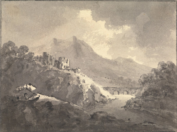 Landscape with a Castle and a Bridge between 1745 and 1748