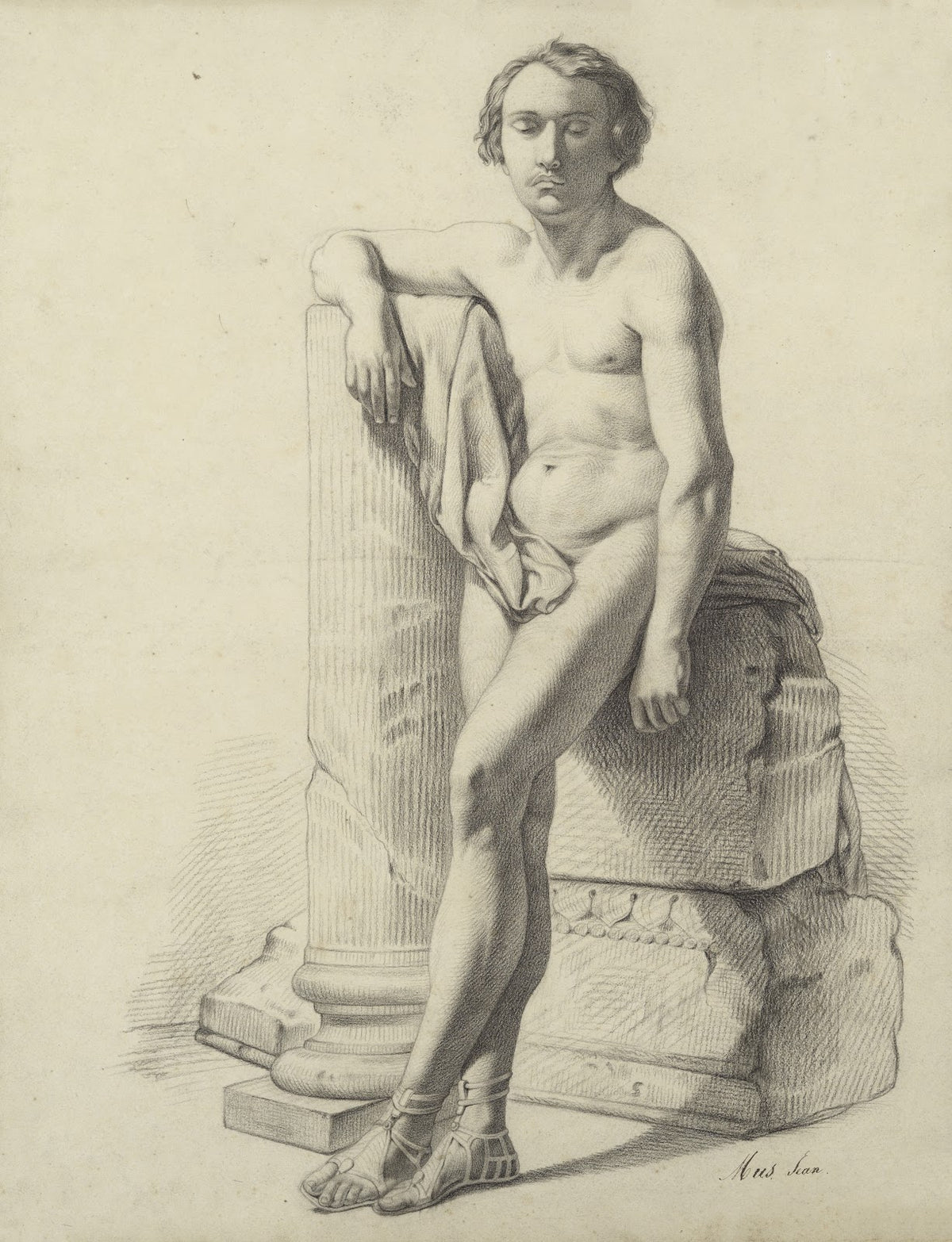 Standing male nude 1852
