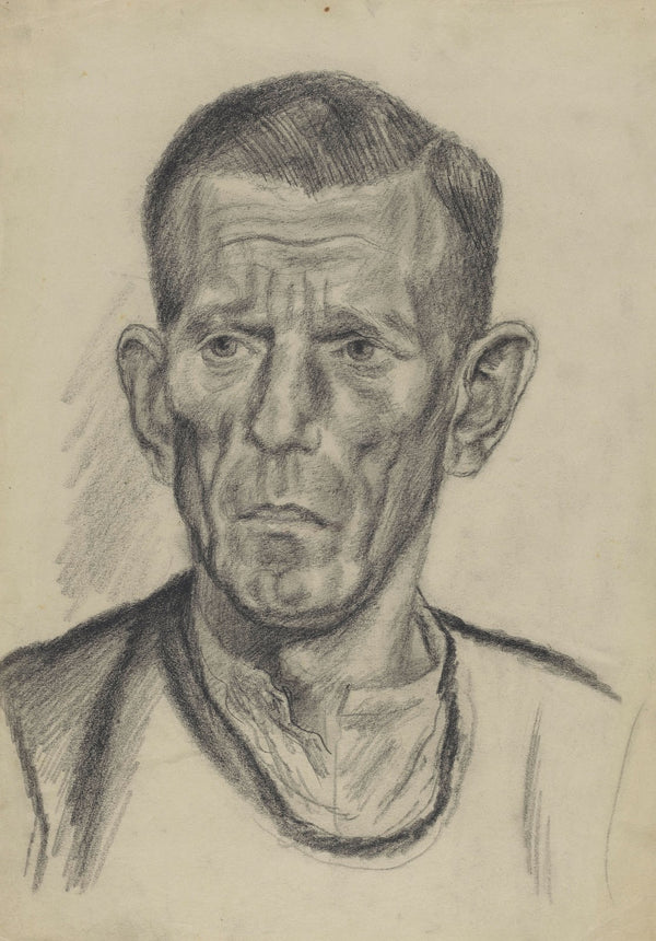 Schetsboekblad met een portret van een oudere man 1913 1936