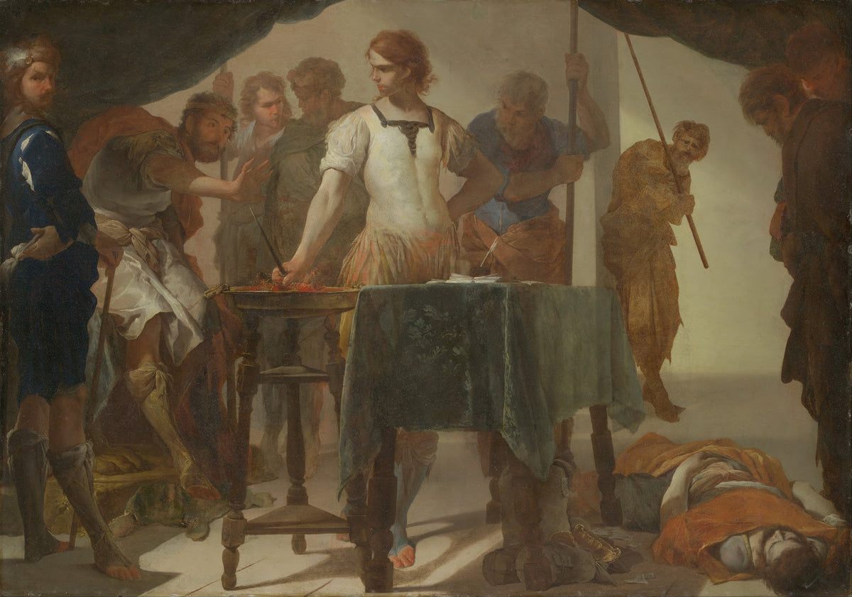 Mucius Scaevola Confronting King Porsenna circa 1650