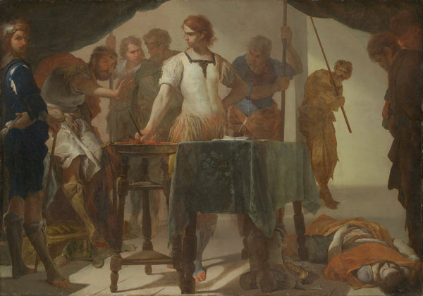 Mucius Scaevola Confronting King Porsenna circa 1650