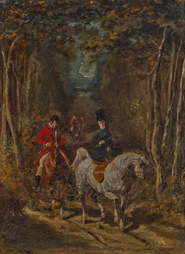 Amazone ouvrant la chasse devant les habits rouge circa 1840 44