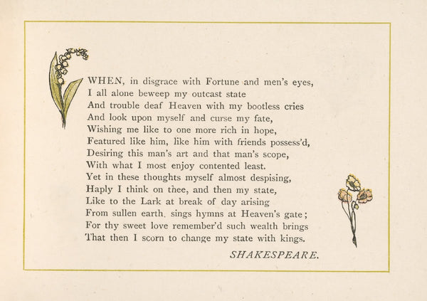 When in disgrace with Fortune and mens eyes 1887
