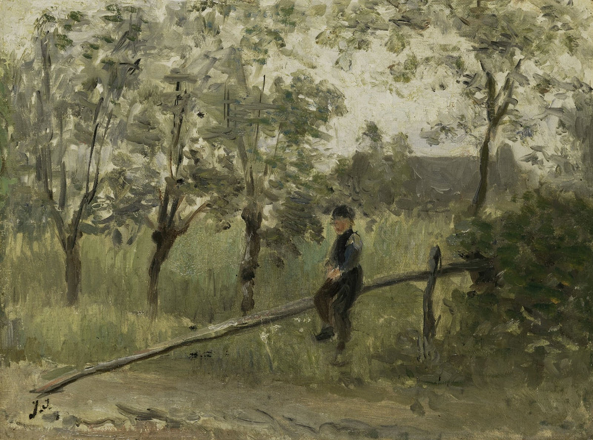 Country Boy on a Pole Barrier 1900   1911
