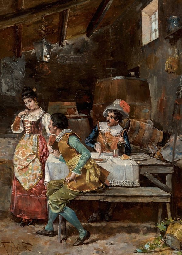 Flirtation in a tavern