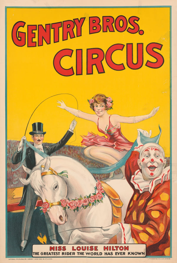 Gentry Bros circus Miss Louise Hilton the greatest rider the world has ever know