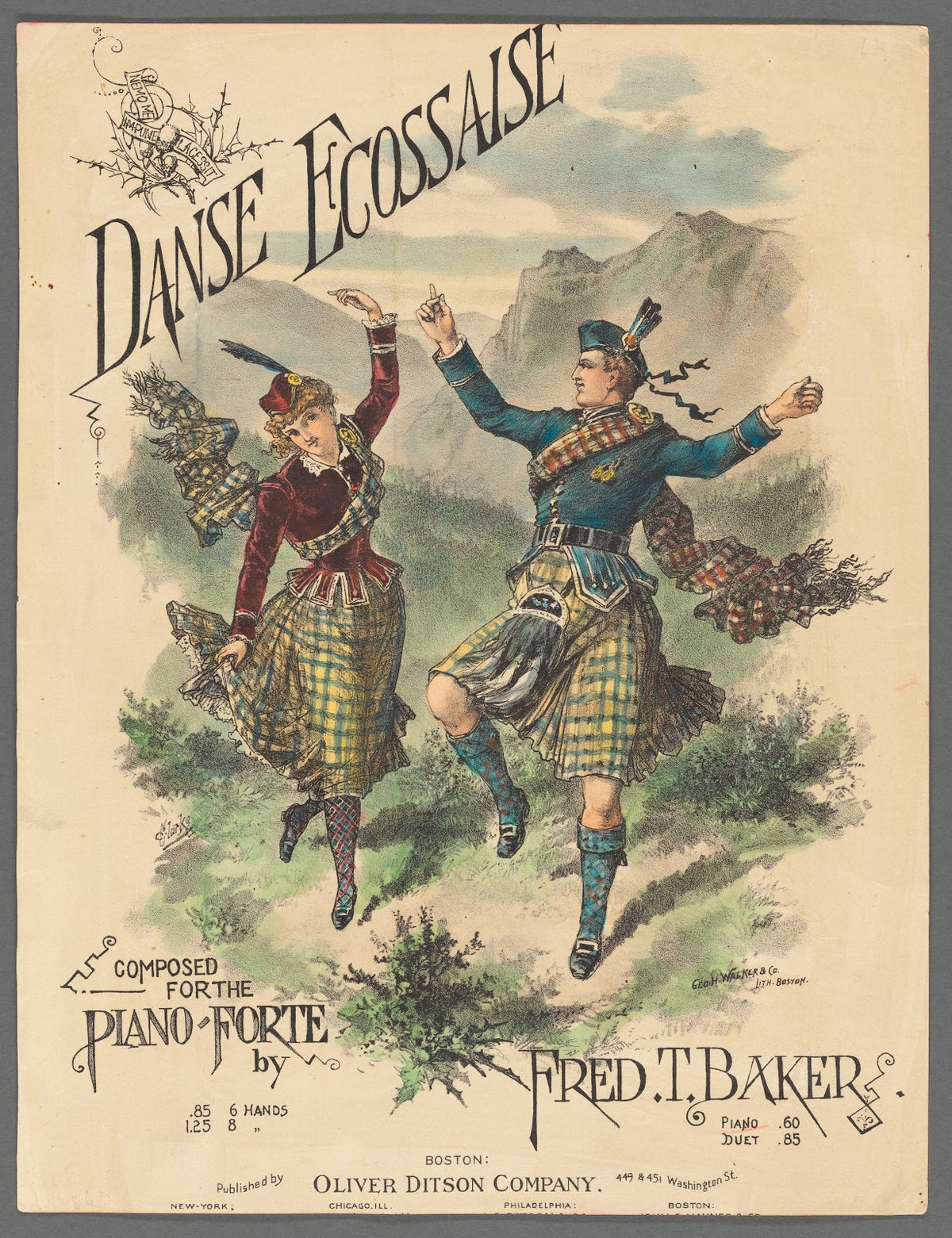 Danse ecossaise composed for the piano forte by Fred T Baker 1900 1930