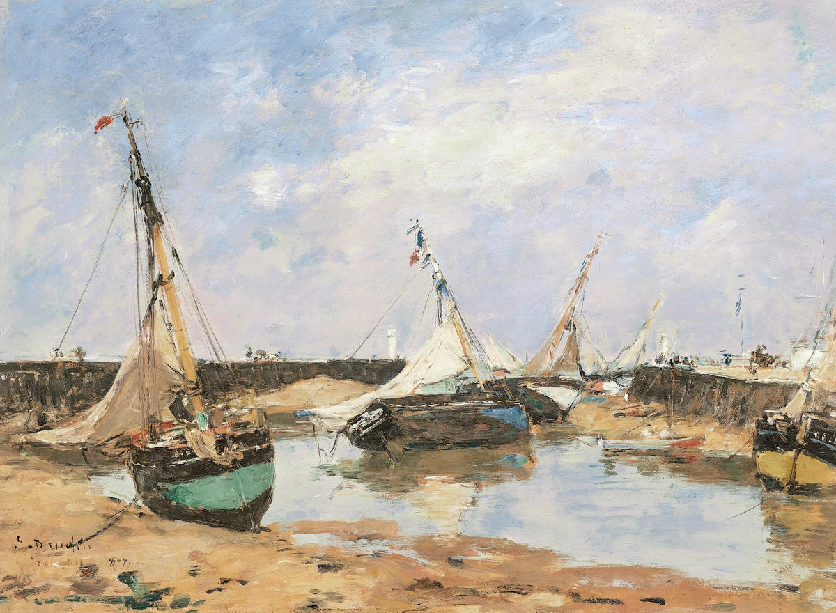 Trouville Barques échouées entre les jetées 1877
