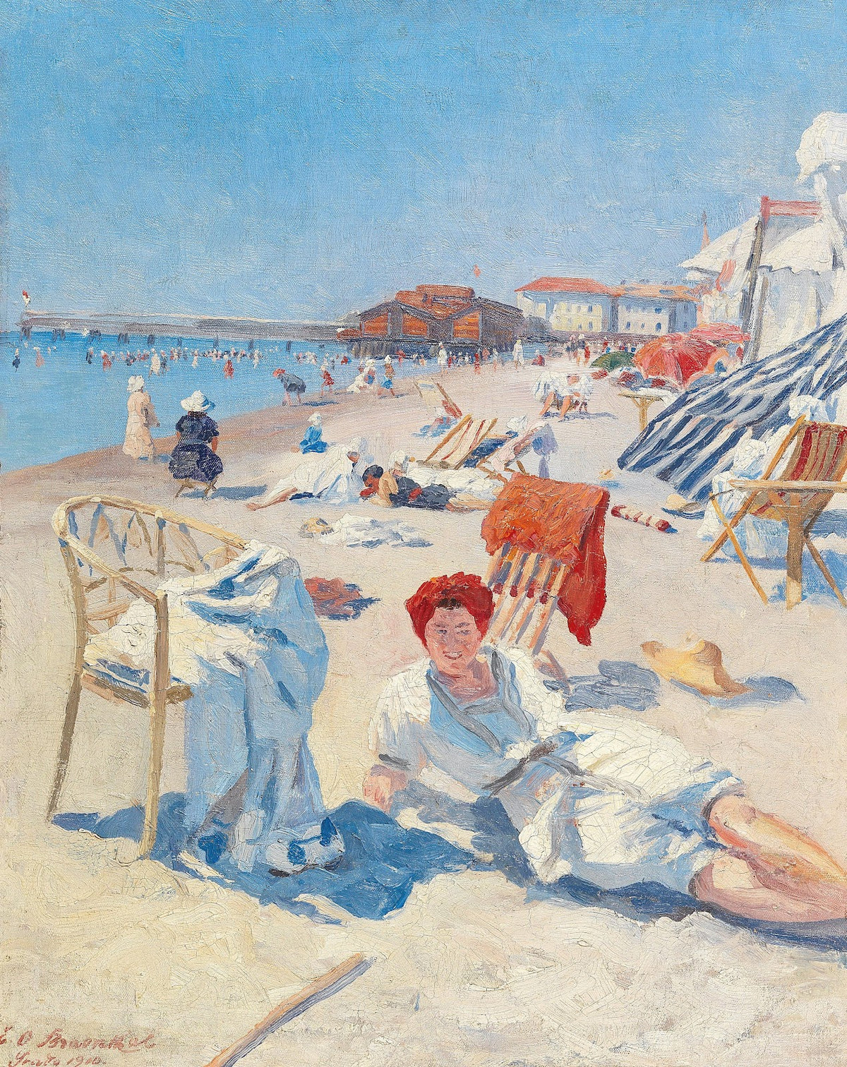 On the beach at Grado 1910