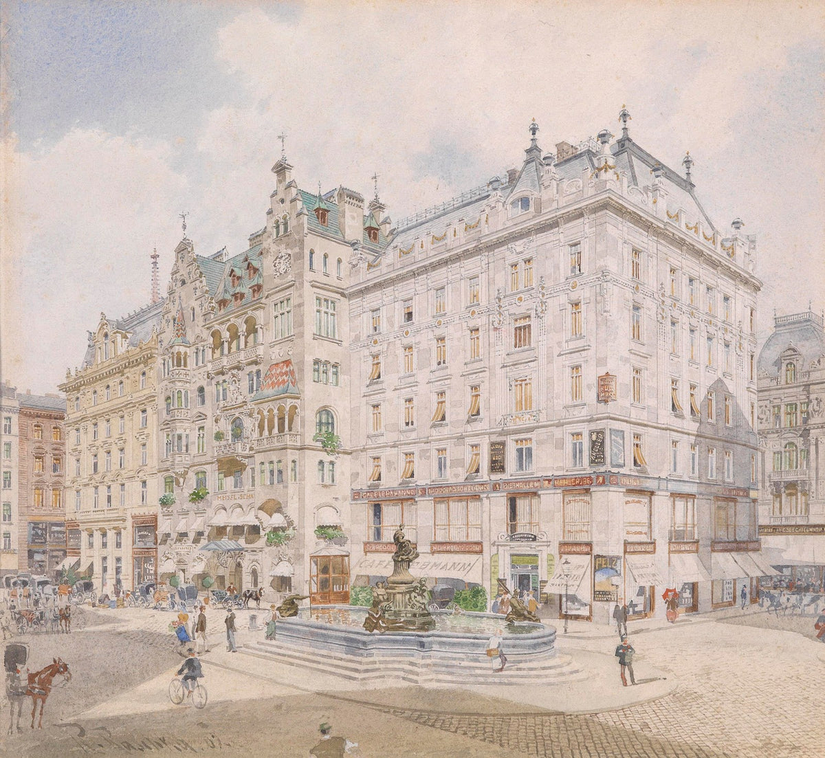 Donnerbrunnen am Neuen Markt 1907