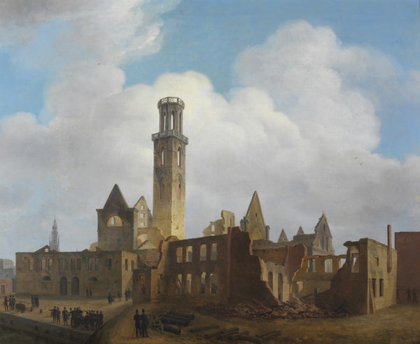 Na de brand van de St Michielsabdij 1832