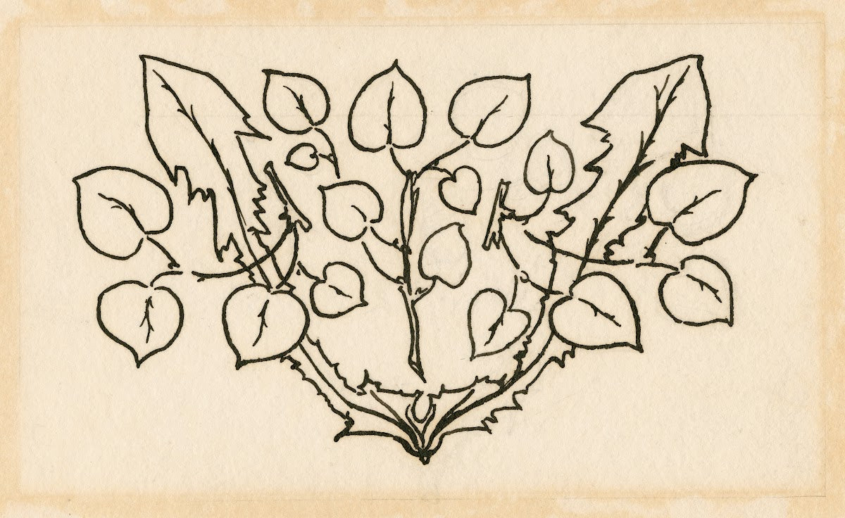 The Tempest Botanical design for tail piece 1900