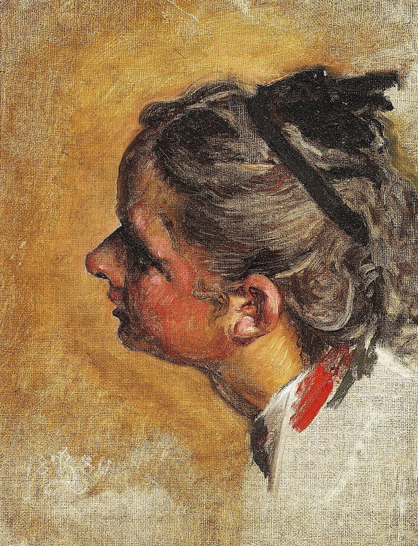 Studie i Profil fra venstre Side af en ung Pige til Maleriet Julie og Ammen 1880