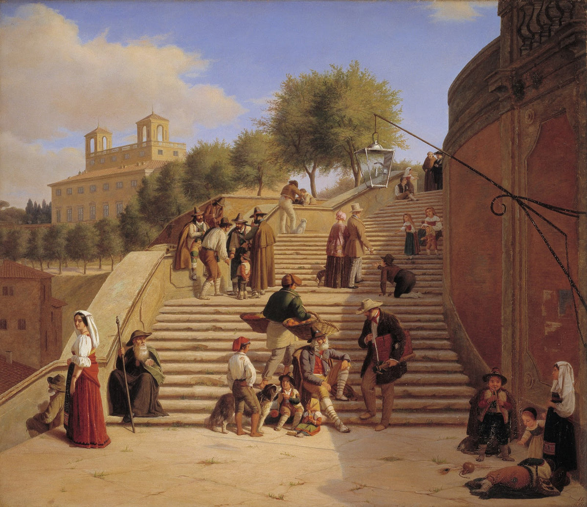 The Upper Flights of the Spanish Steps in Rome 1847