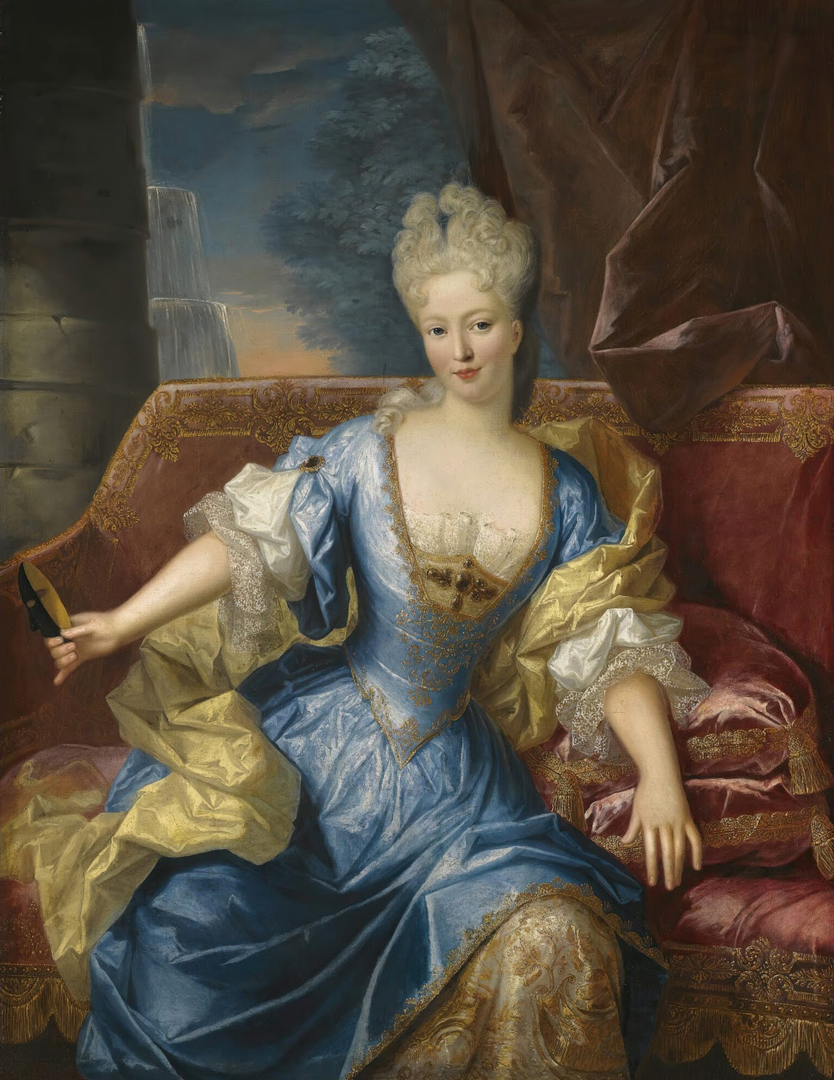 Portrait Of A Lady Seated On A Canapé 1710