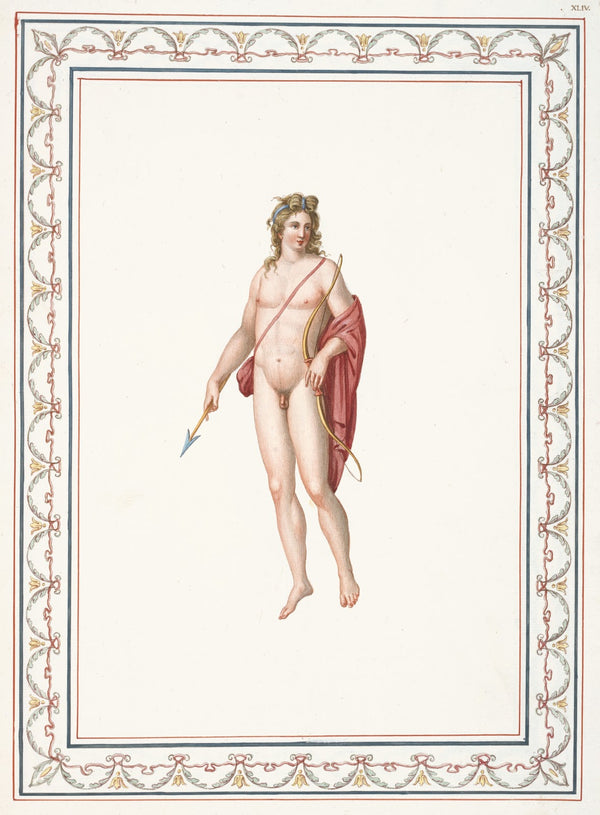Nude youth holding bow and arrow 1783