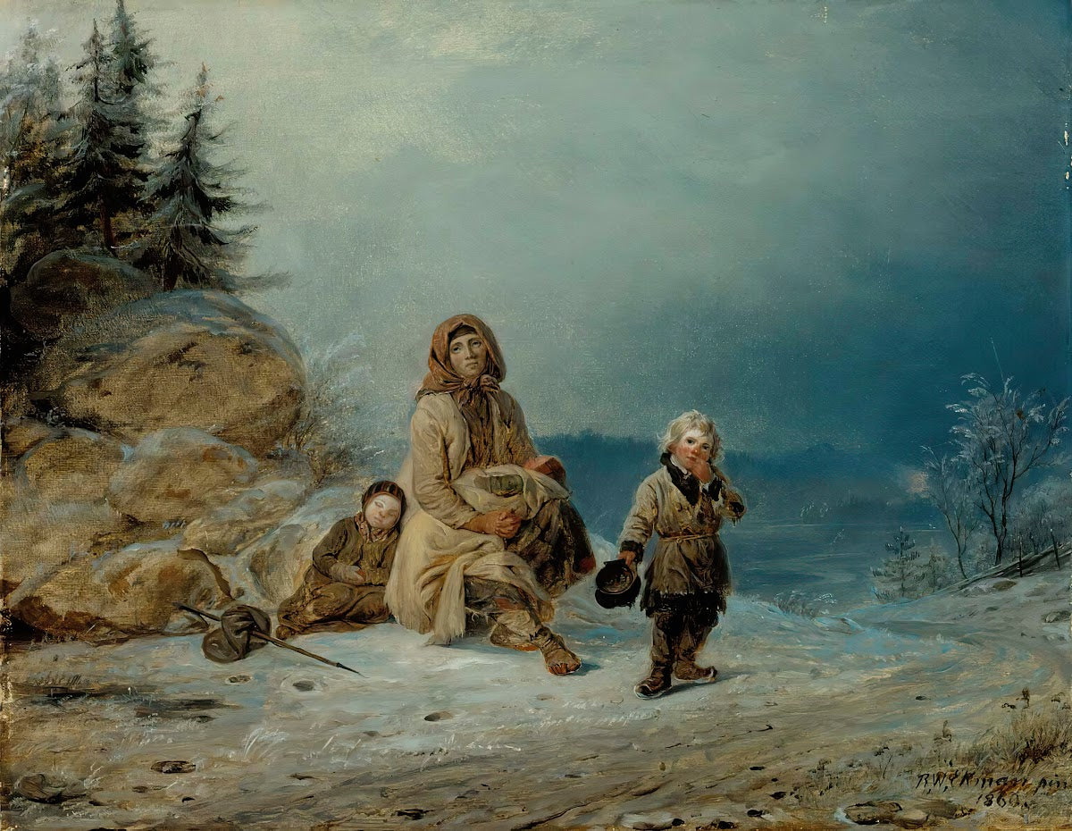 Beggar Family On The Road 1860