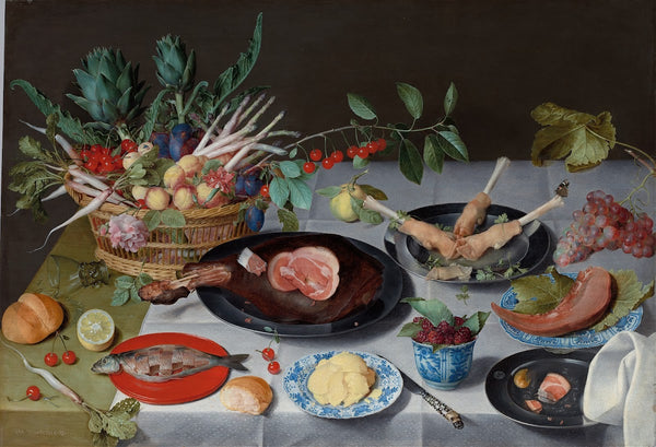 Still Life with Meat Fish Vegetables and Fruit c 161520 14882x10151 (1)