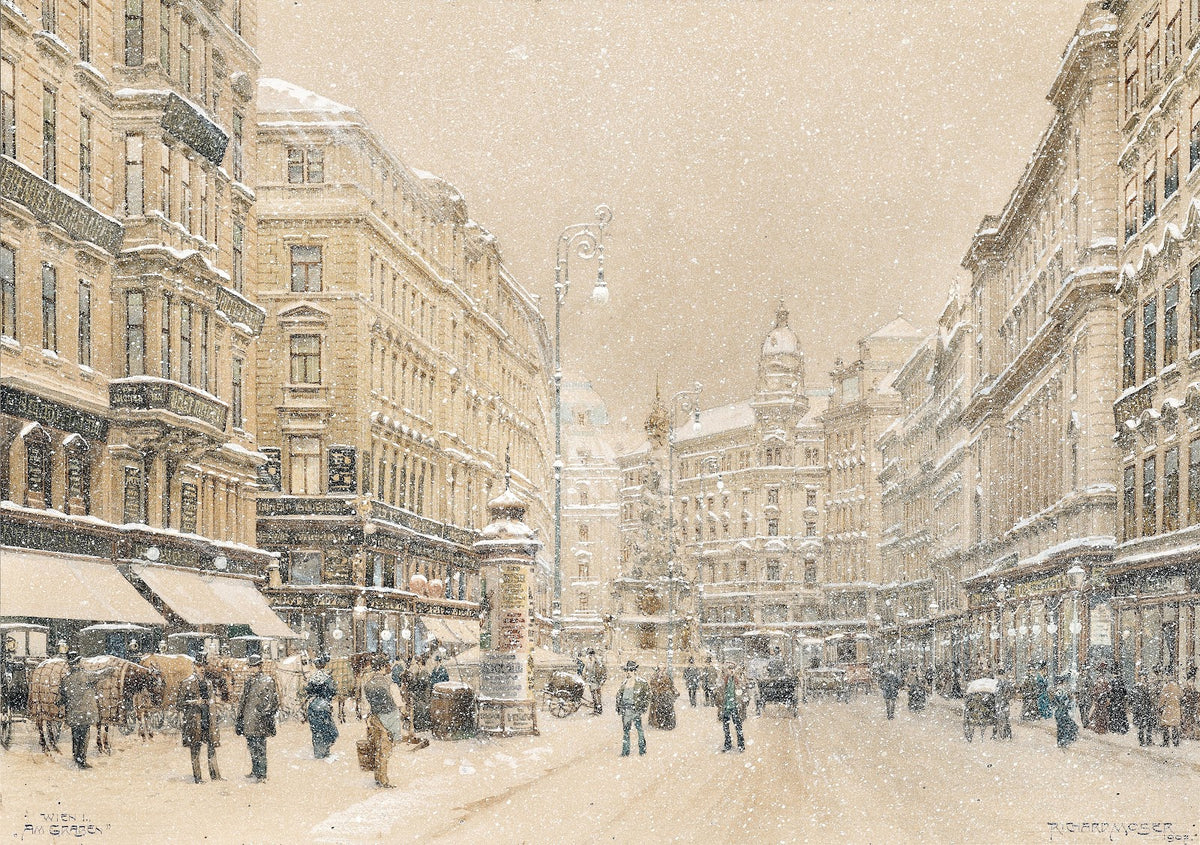 Graben in Vienna at snow flurry 1907