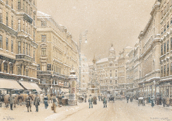 Graben in Vienna at snow flurry 1907