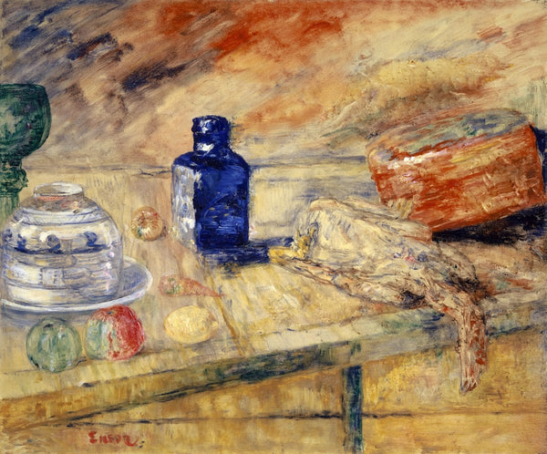 Blue Bottles And Chicken around 1925