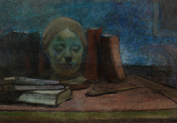Mask and books circa 1897