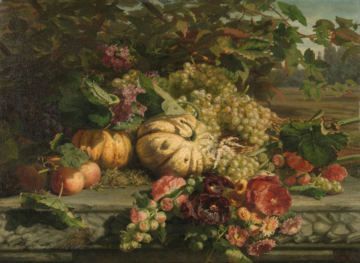 Still Life with Flowers and Fruit 1869
